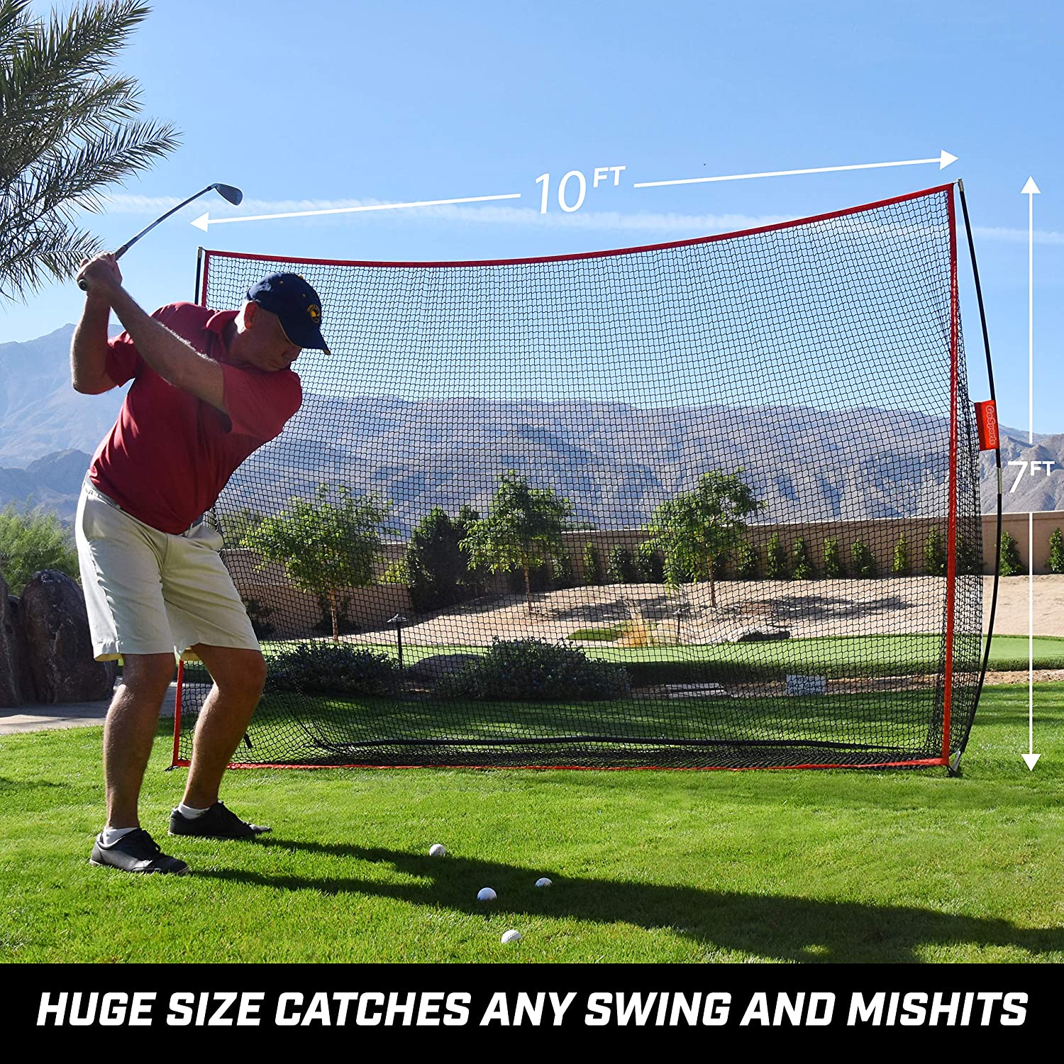 Golf net 10 x 7FT Portable Golf Backyard Training Net Hitting Driving Practice Aids With Carry Bag/0